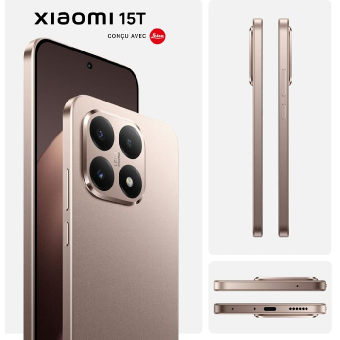 Smartphone XIAOMI 15T concu avec Leica 256Go Rose