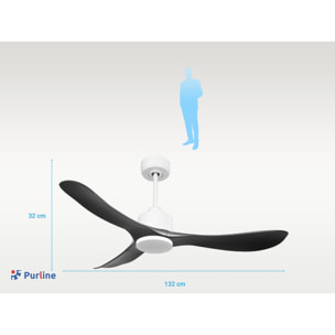 Ventilador de techo Reversible Termostato Wifi Motor DC Techos Inclinados Mando a Distancia Hypersilence Memoria TiomanD132C0364873 PURLINE