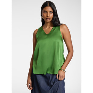 Elena Mirò - Top in raso di viscosa - Verde