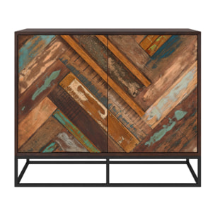 Commode 2 portes en bois d'acacia et bois recyclé - Krabi