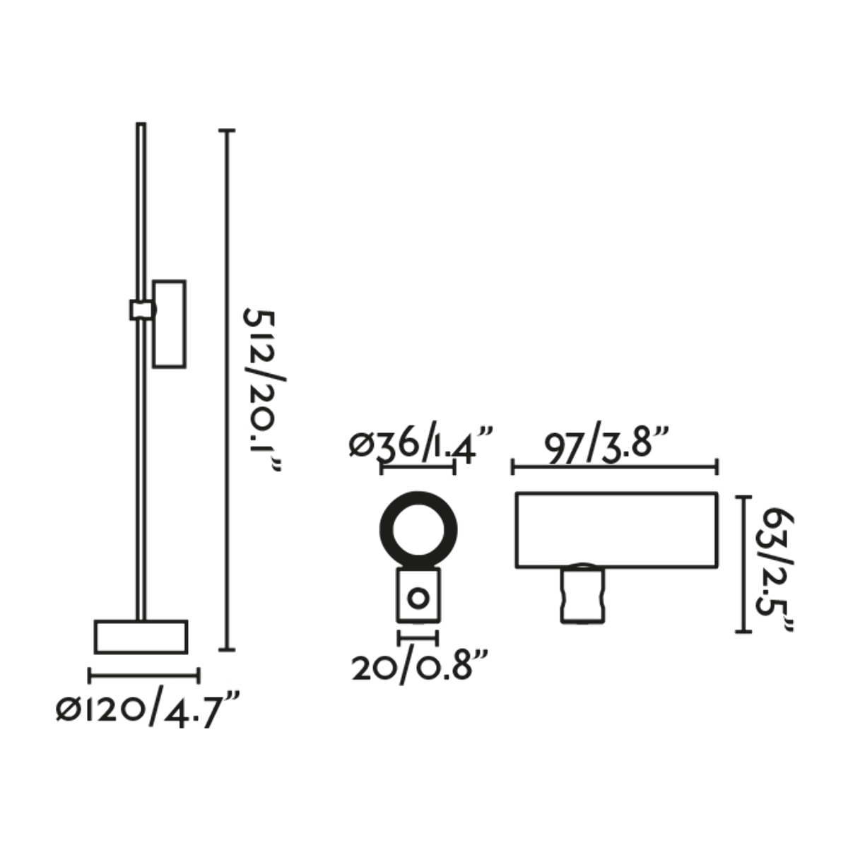 CLAP 512 Lampada paletti nero 6W 3000K 38º