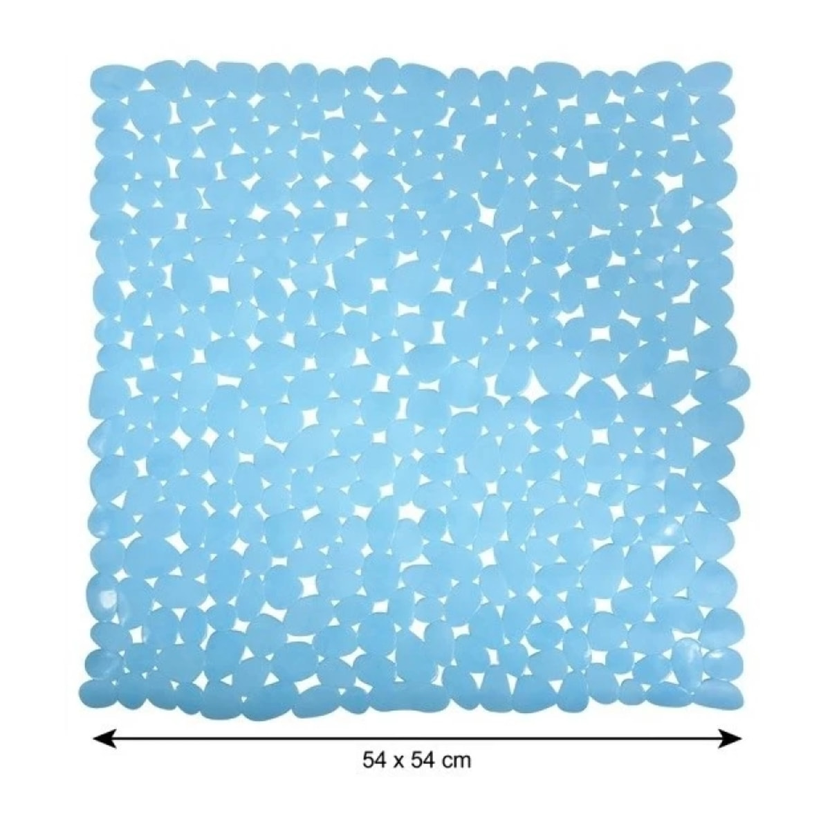 Tapis Fond de douche PVC GALETS 53x53cm Bleu Ciel MSV