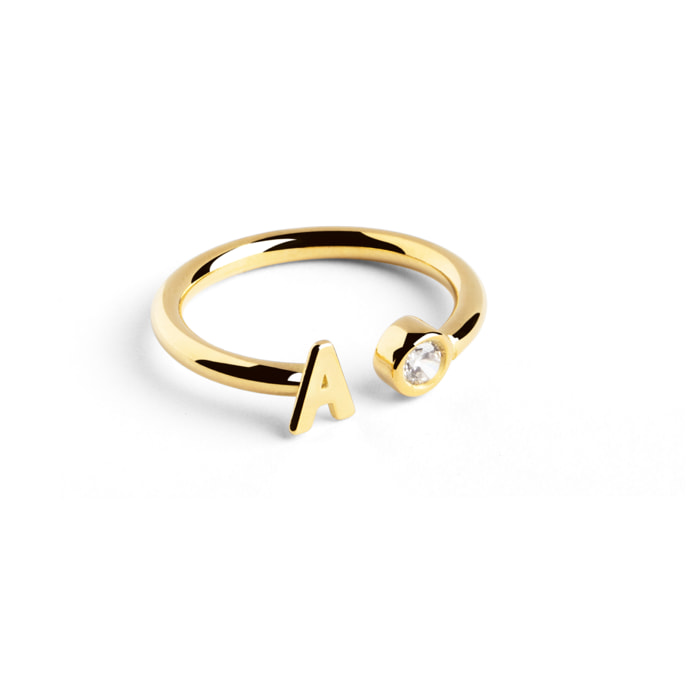 Anelli Personalized Letter Spark Argento Placcato Oro