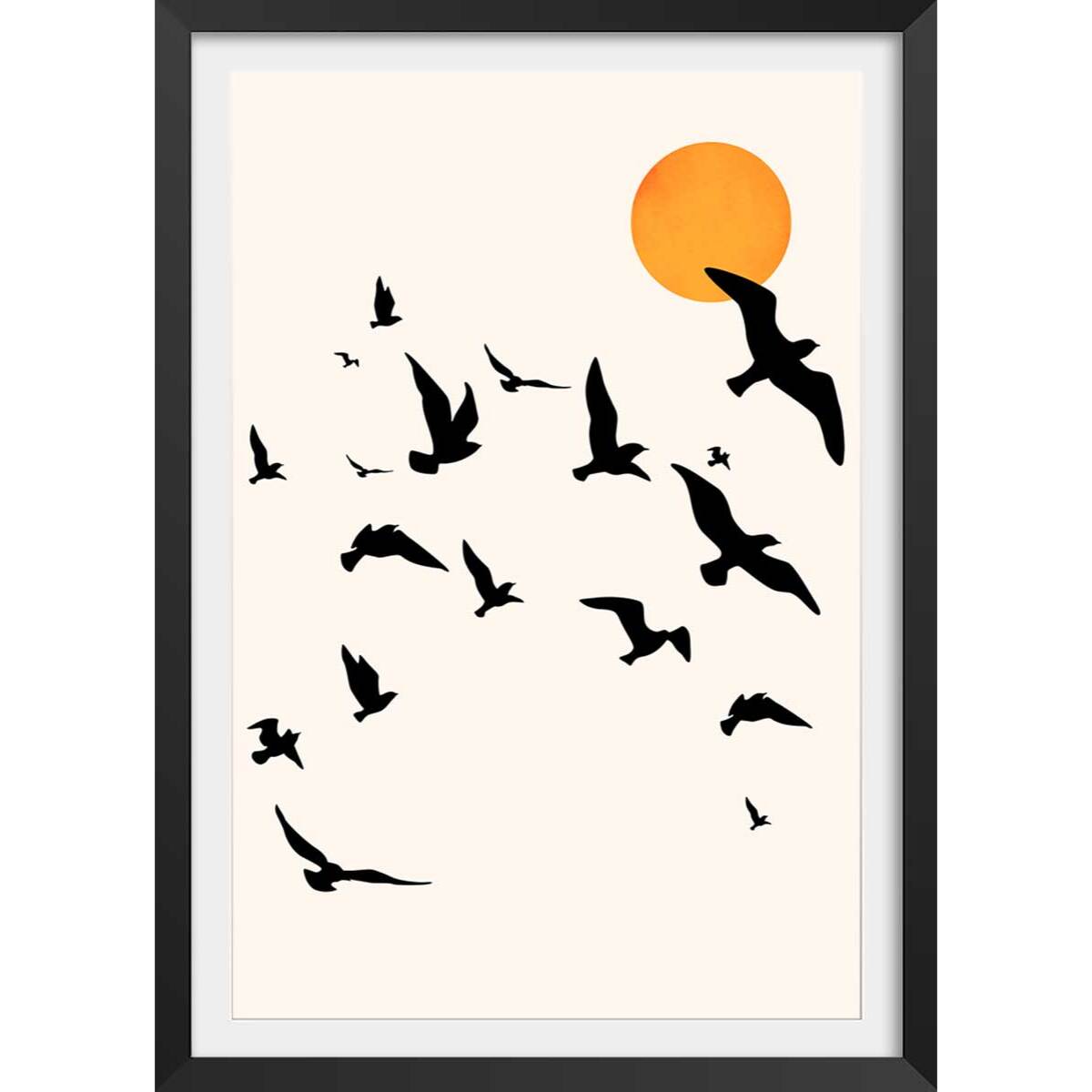 Affiche ""Envolee Up and Away"" Affiche sous cadre noir