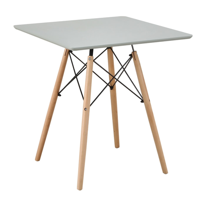 Tavolo cucina 140 cm con top effetto marmo grigio chiaro - Gabry