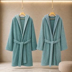 COTONE EGIZIANO Accappatoio Reverse in cotone egiziano 430 gr_Tiffany Smerald
