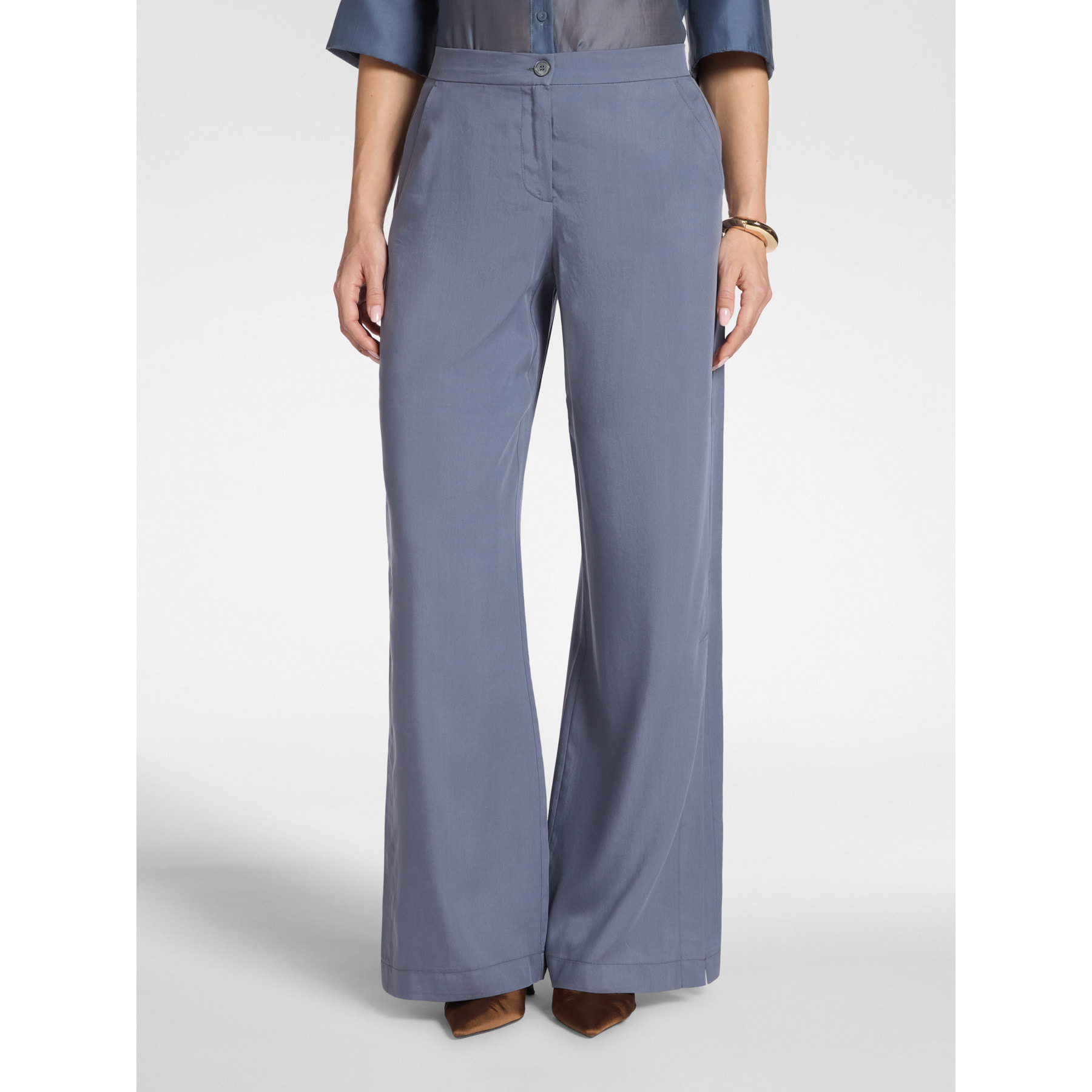 Elena Mirò - Pantalones palazzo de lyocell - Gris