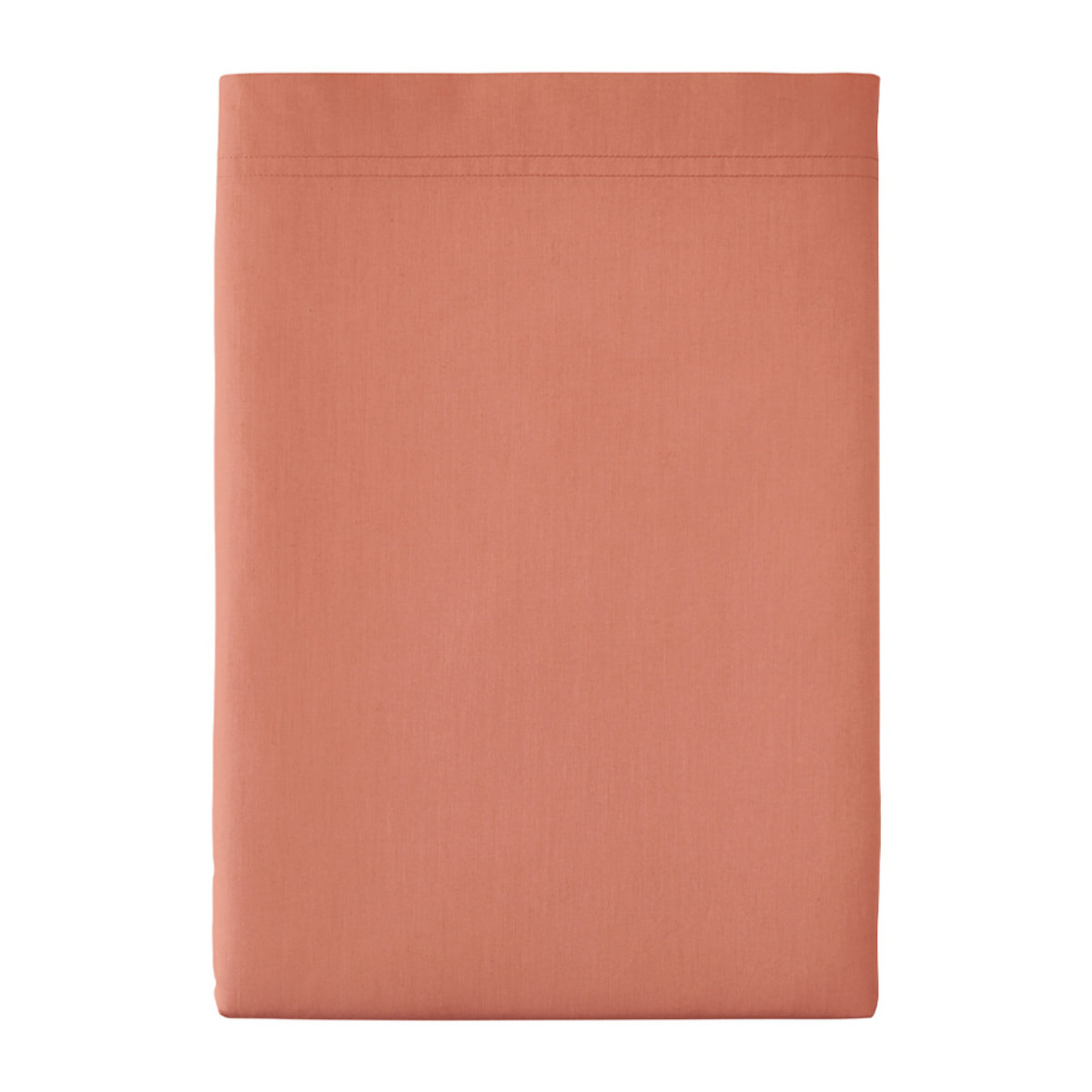 Drap plat uni en percale de coton, PREMIÈRE, Rose Corail