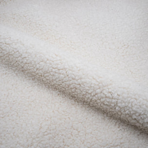 Fauteuil blanc en tissu effet laine bouclette - Glam