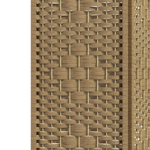 Biombo Separador de Ambientes de 4 Paneles 160x170 cm Divisor de Habitación Plegable de Cuerda de Papel y Marco de Madera Decoración para Dormitorio Salón Natural