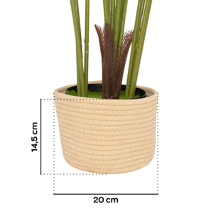 Kentia 210 - Pianta Artificiale Decorativa Tropicale Kentia H210 cm per Interno Esterno con Vaso Beige