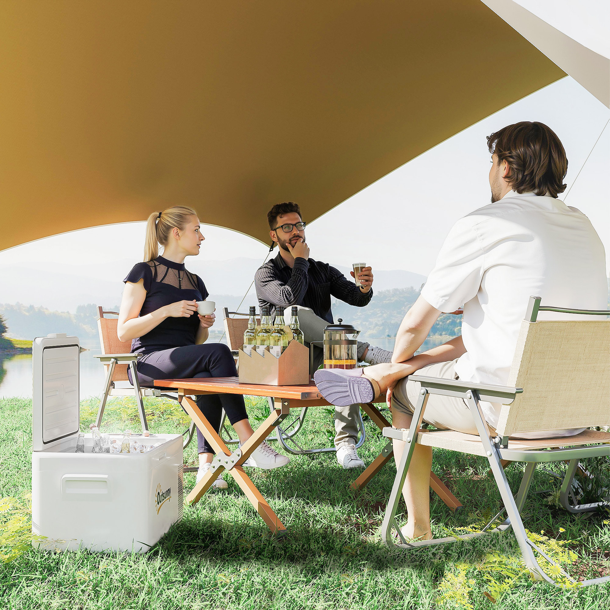 Nevera Portátil Eléctrica 16,8L Refrigerador de Coche 12/24/220V con Compresor Luz LED Pantalla Digital Modos ECO y MAX de -20℃ a +20 ℃ Puerto USB para Hogar Camping Viajes Automóvil