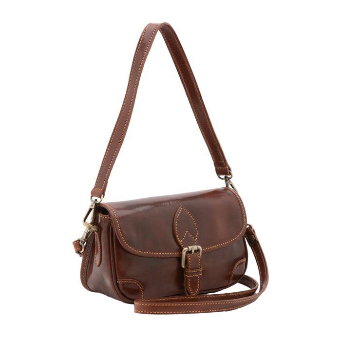 Borsa a tracolla da donna - Modello False - Vera pelle - 14.0 x 23.0 x 9.0 cm