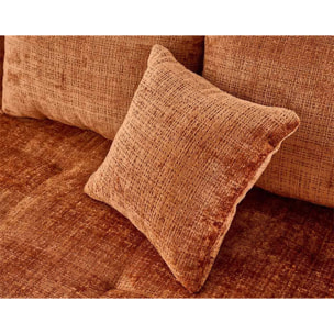 Rune - canapé d'angle droit 4 places en velours texturé - Rouille