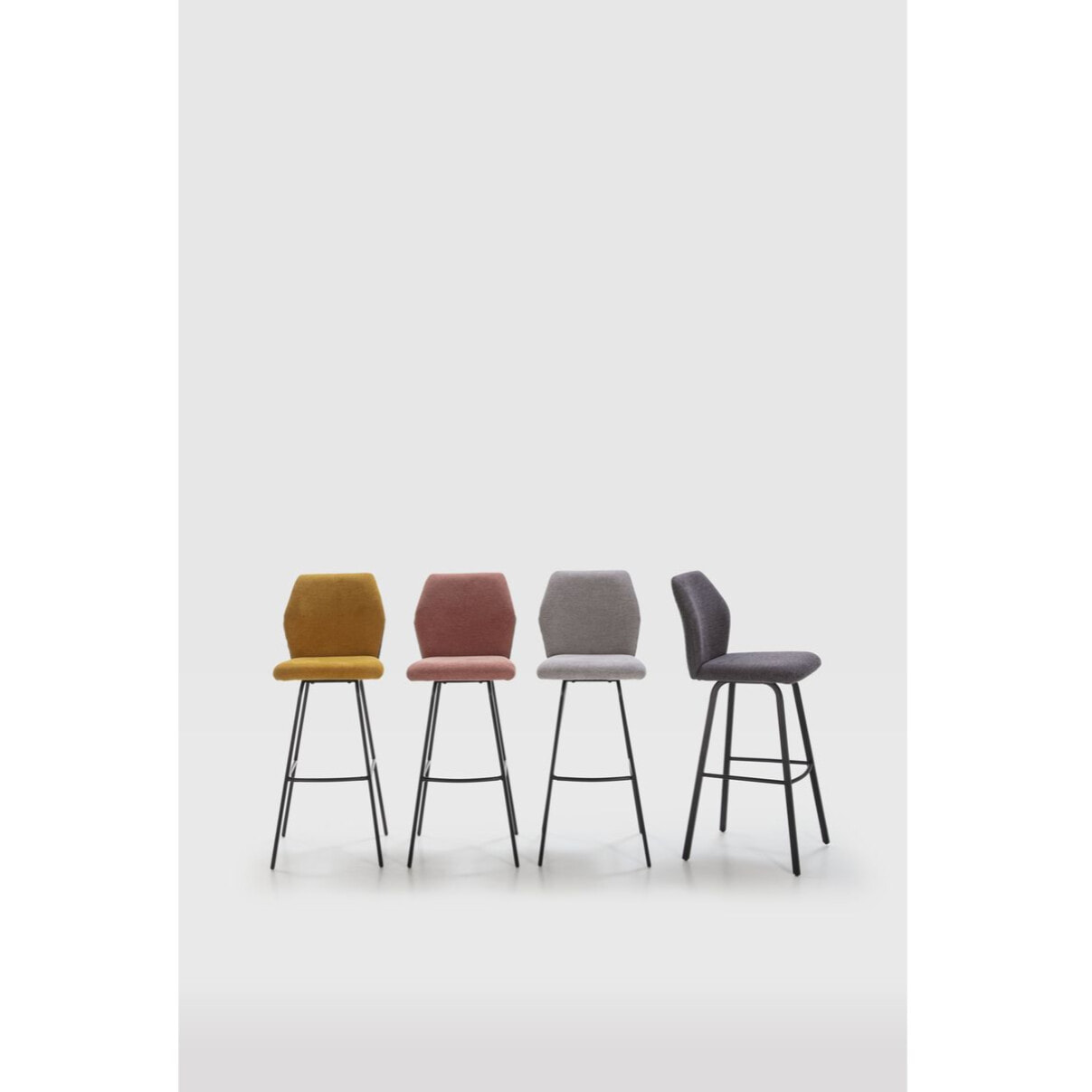 Lot de 2 tabourets de bar en tissu et simili - GARANCE