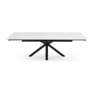 Table extensible en céramique blanc pure L160/240cm - piètement au choix - UNIK