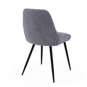 Chaises Olivia velours mix couleurs (crème, rose, gris clair, gris foncé) pieds métal - lot de 4