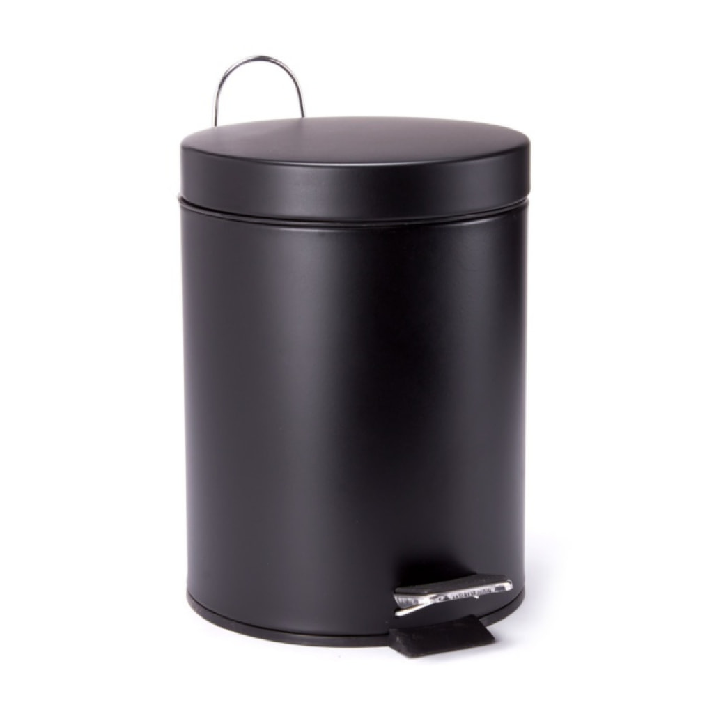 Poubelle à pédale Inox 3L Noir MSV