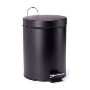 Poubelle à pédale Inox 3L Noir MSV