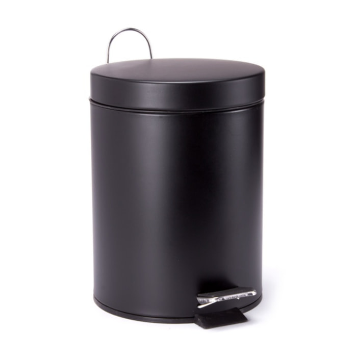 Poubelle à pédale Inox 3L Noir MSV