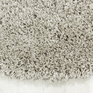 Tapis poils longs shaggy tissé motif uni RIBI