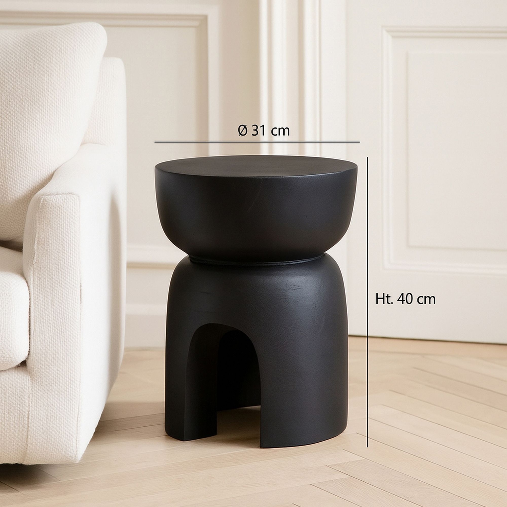 Meuble d'appoint en bois noir TREE