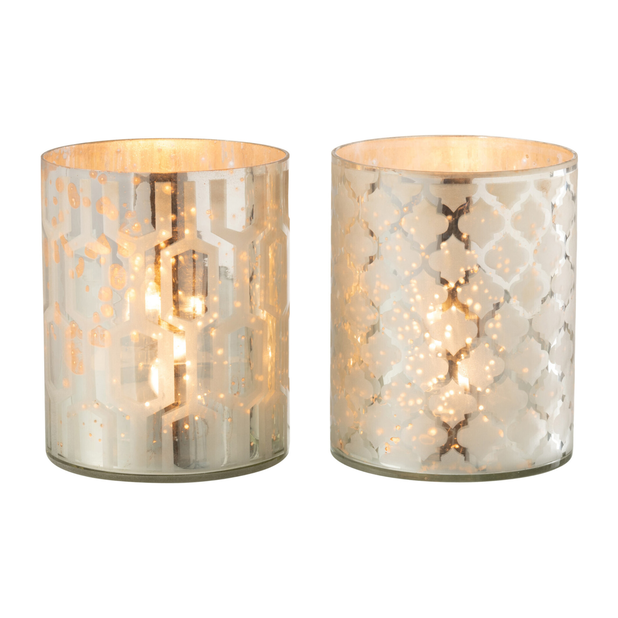 J-Line photophore - verre - argent - small - 2 pcs