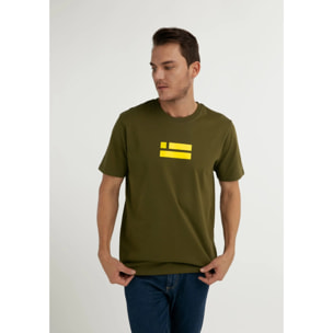 Camiseta Básica Flag Khaki D.Franklin