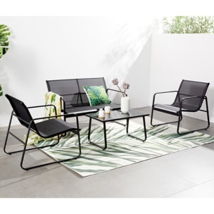 Salon de jardin 4 places en métal LUCKNOW