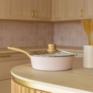 Sauteuse en revêtement céramique 24cm rose - tous feux COLORAMA