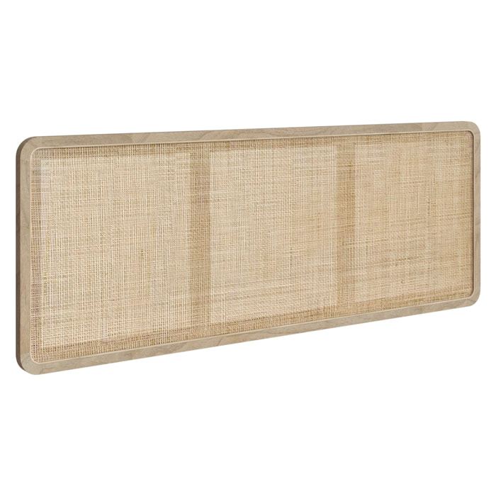 Tête de lit à suspendre en bois et cannage 160 cm - Khao