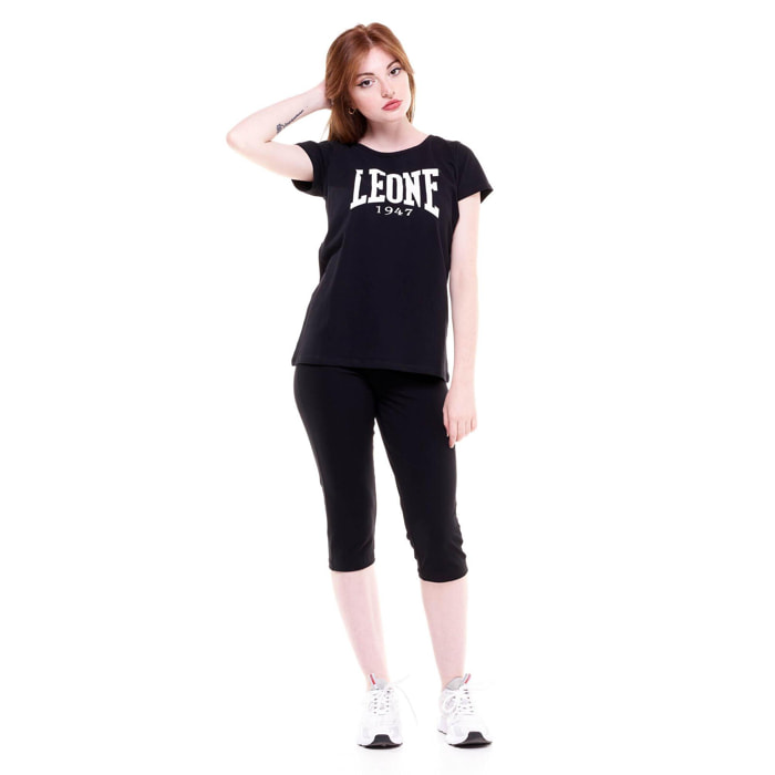 Camiseta de mujer de manga corta con gran logo Welcome Back