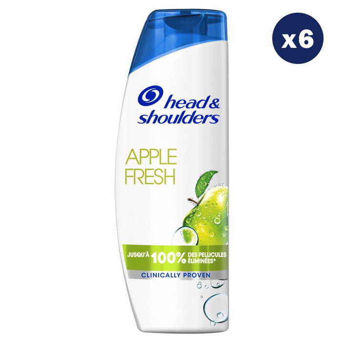 6 Shampoings Apple Fresh 285ml, Head & Shoulders