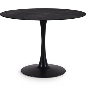 Table à manger ronde effet marbre 4 pers. - PRIMA