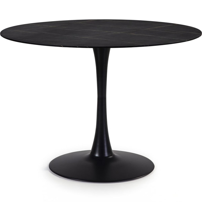 Table à manger ronde effet marbre 4 pers. - PRIMA