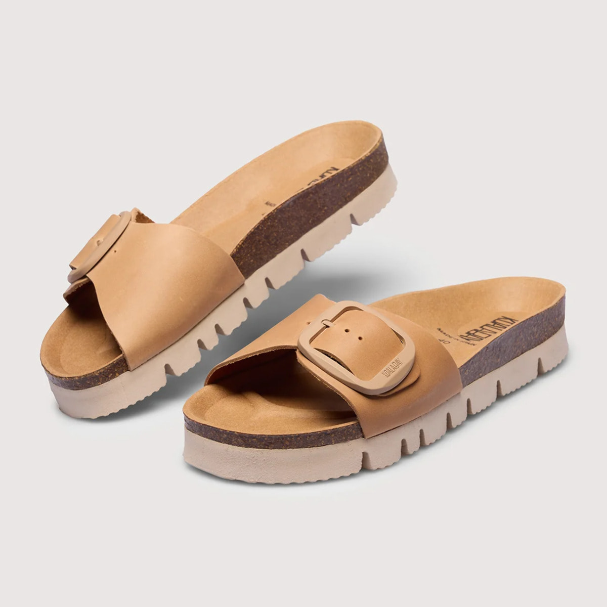 Sandalia Piel Plataforma Beige - Alys