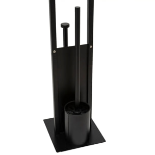 Dérouleur "Glass" avec réserve et brosse noir 19,5x18cm