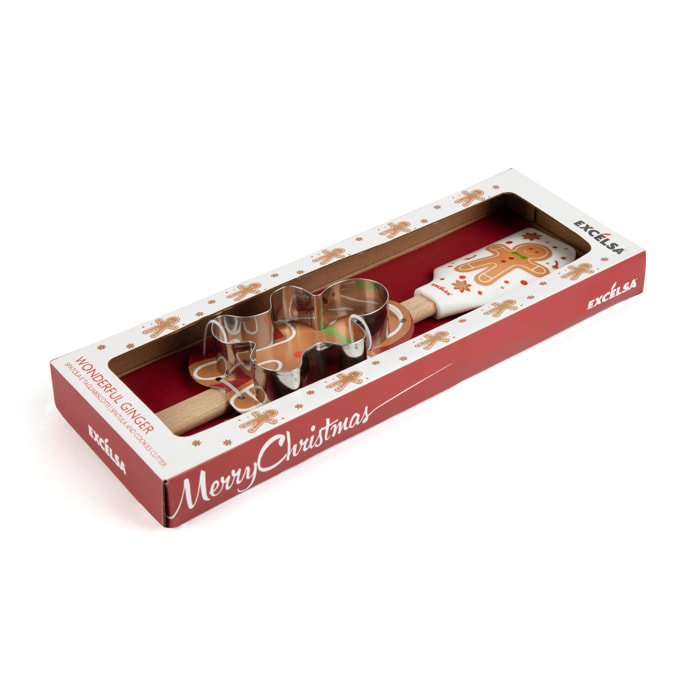 Set Spatola con Tagliabiscotti Excelsa- Wonderful Ginger, Silicone Multicolore