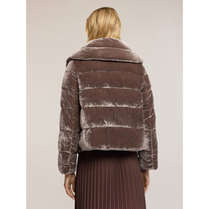Motivi - Piumino pesante in velluto trapuntato - Marrone