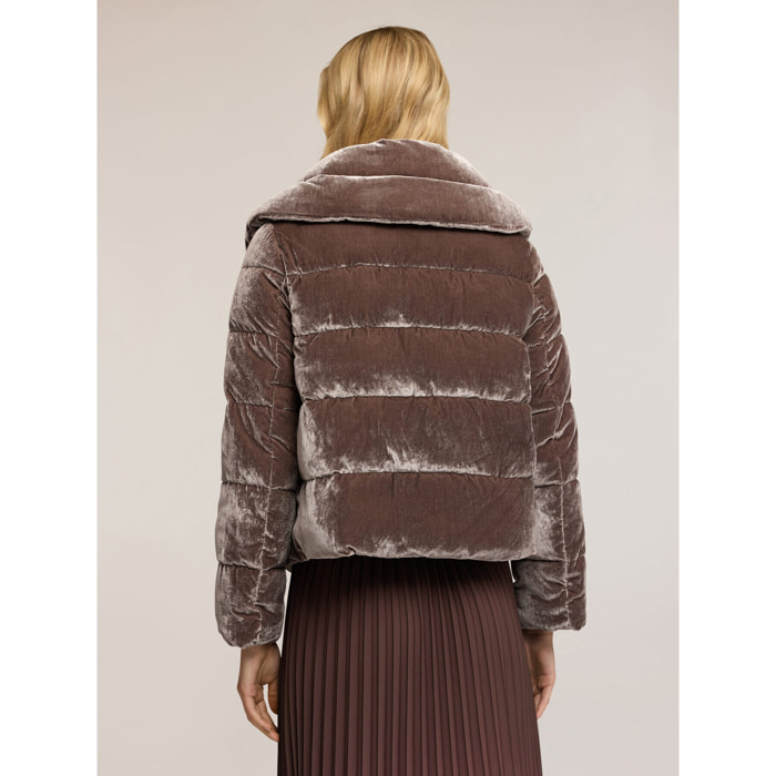 Motivi - Piumino pesante in velluto trapuntato - Marrone