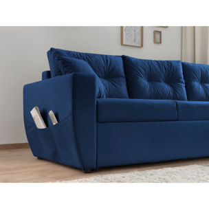 Astoria - canapé d'angle réversible - convertible avec coffre - style contemporain- 4 places - Bleu marine