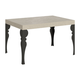 Table extensible 90x120/224 cm Paxon cachemire pieds anthracite