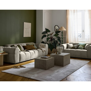 Ray - canapé droit 3 places en tissu texturé - Gris