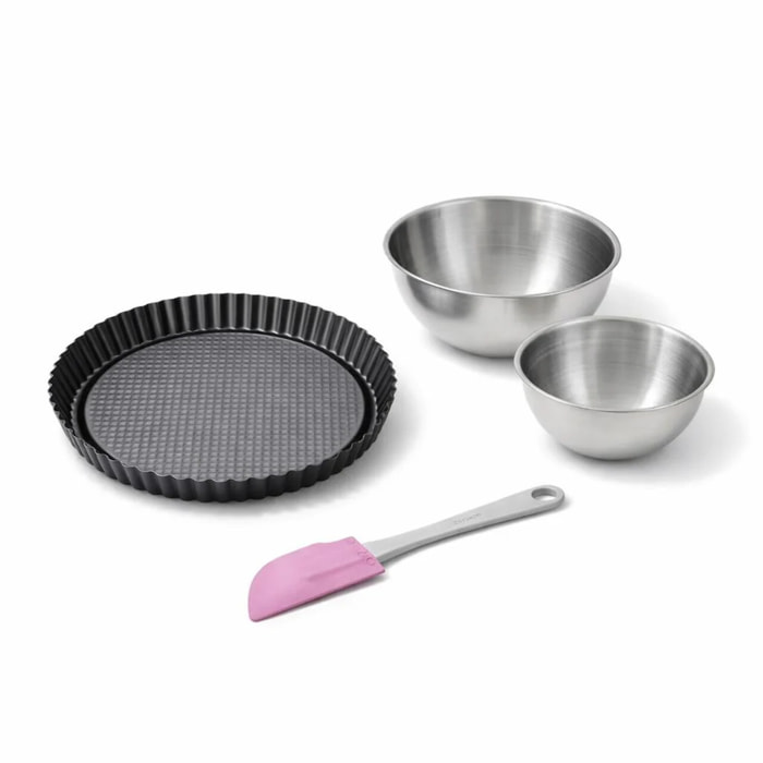 Set de 4 ustensiles de pâtisserie moule à gâteaux 2 bols et spatule Black mettallic Black mettallic Zenker  Black mettallic