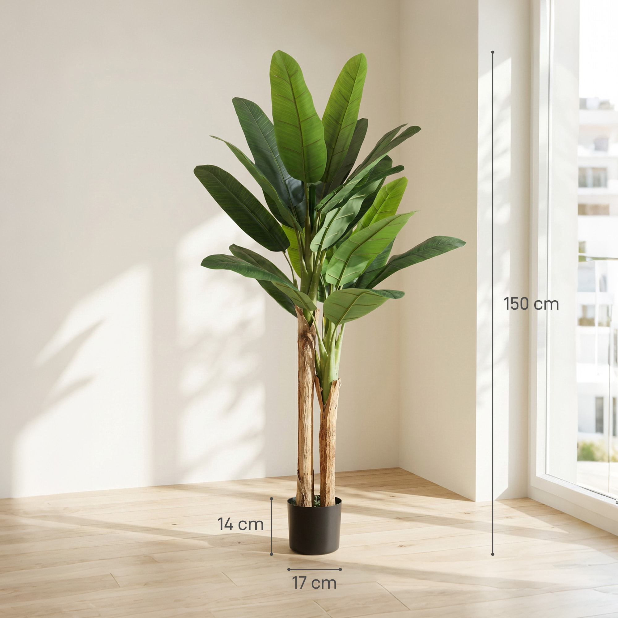 Lot de 2 bananiers artificiels H.150cm