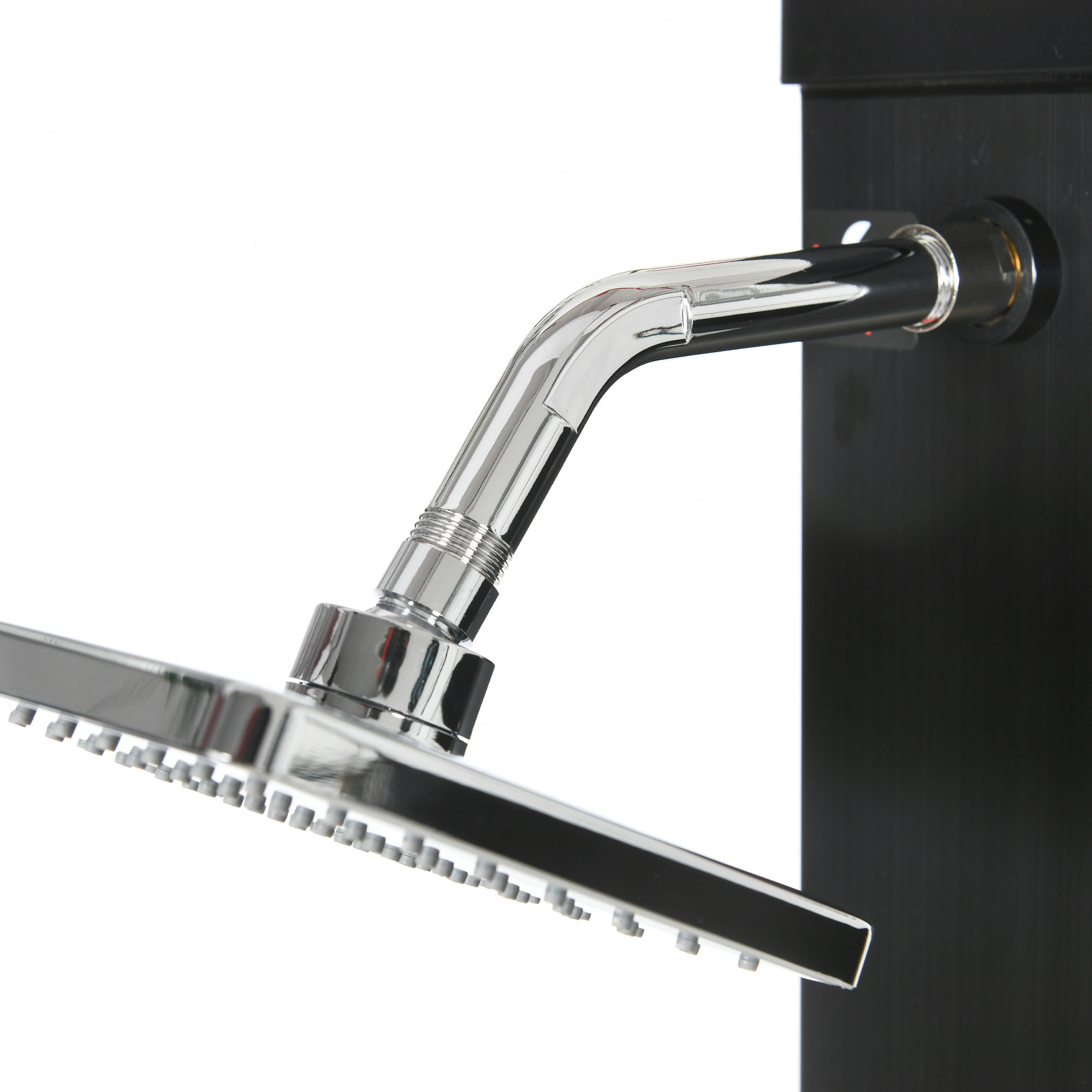 Ducha Solar Exterior 40L Ducha de Jardín con Cabezal de Ducha Grifo Agua Caliente hasta 60„ƒ y Ducha para Pies para Piscina Patio Playa 19x20x217 cm Negro