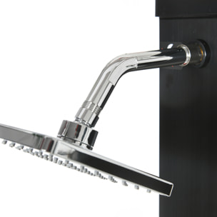 Ducha Solar Exterior 40L Ducha de Jardín con Cabezal de Ducha Grifo Agua Caliente hasta 60„ƒ y Ducha para Pies para Piscina Patio Playa 19x20x217 cm Negro