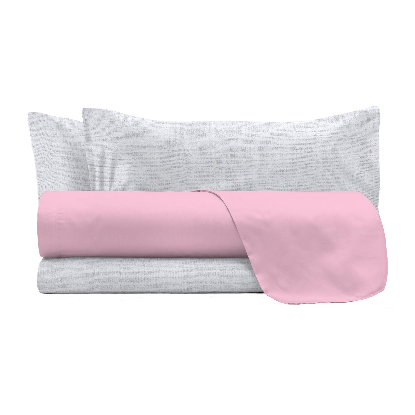 COMPLETO LETTO TRENDY CHIC MADE IN ITALY COTONE- ROSA MATRIMONIALE