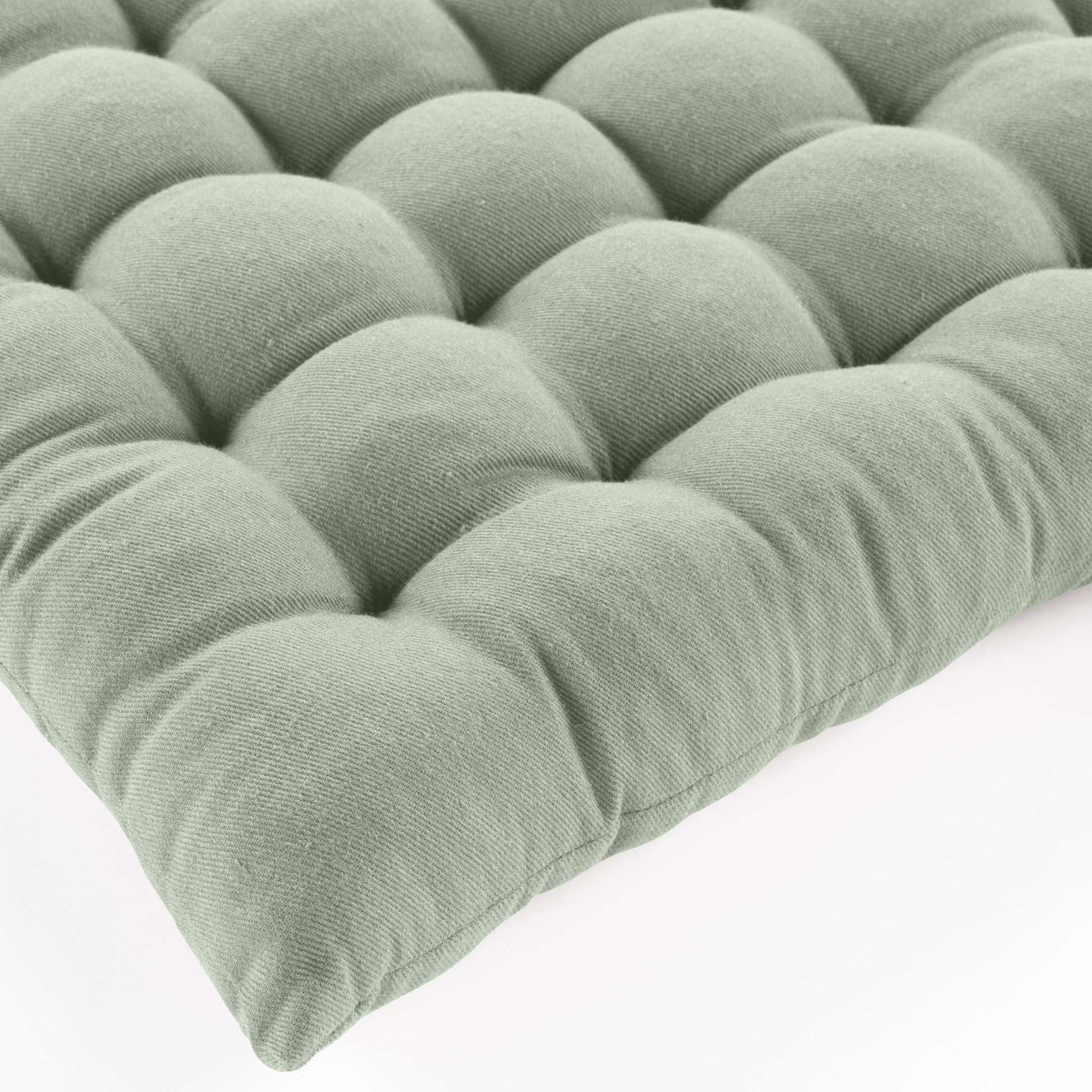 Assise matelassée en coton et polyester recyclé - Sauge