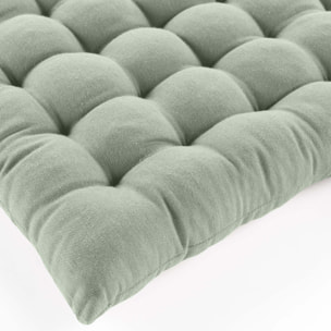 Assise matelassée en coton et polyester recyclé - Sauge